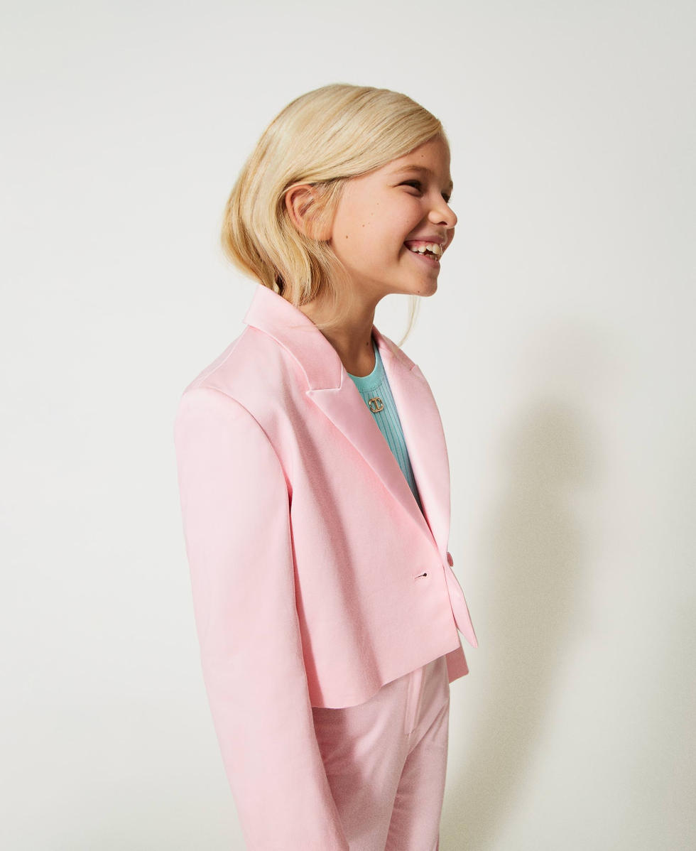 Blazer avec revers en satin