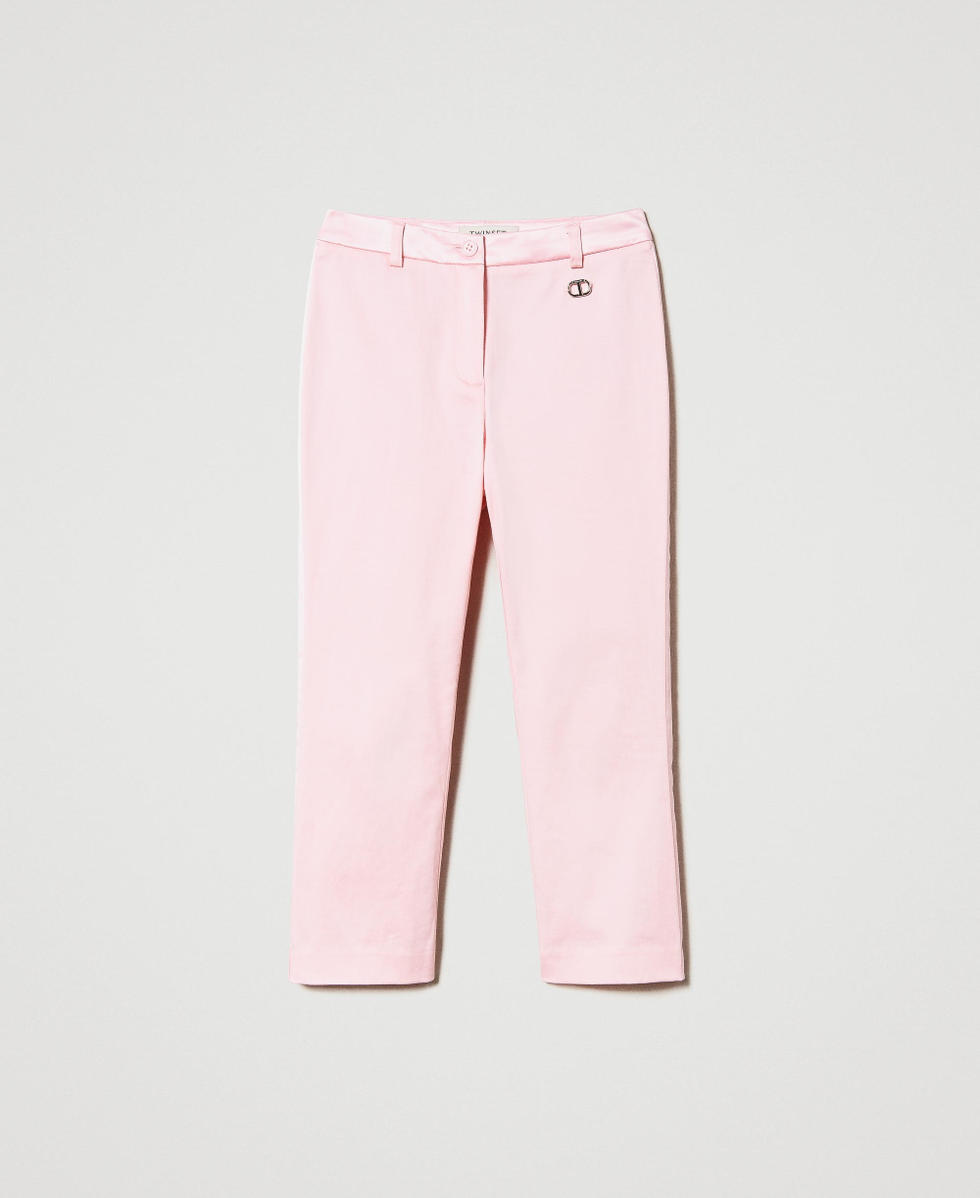 Trousers with satin bands