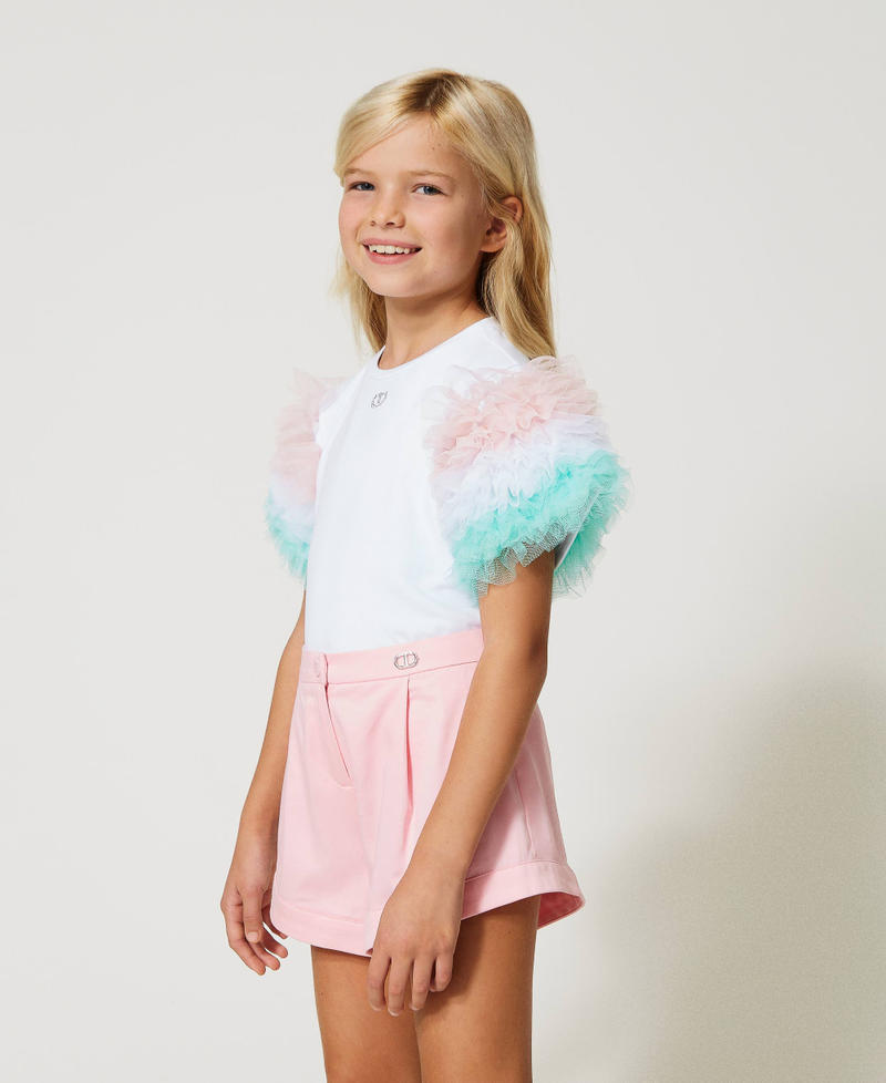 Shorts with pleats Pastel Pink Child 231GJ2013-02