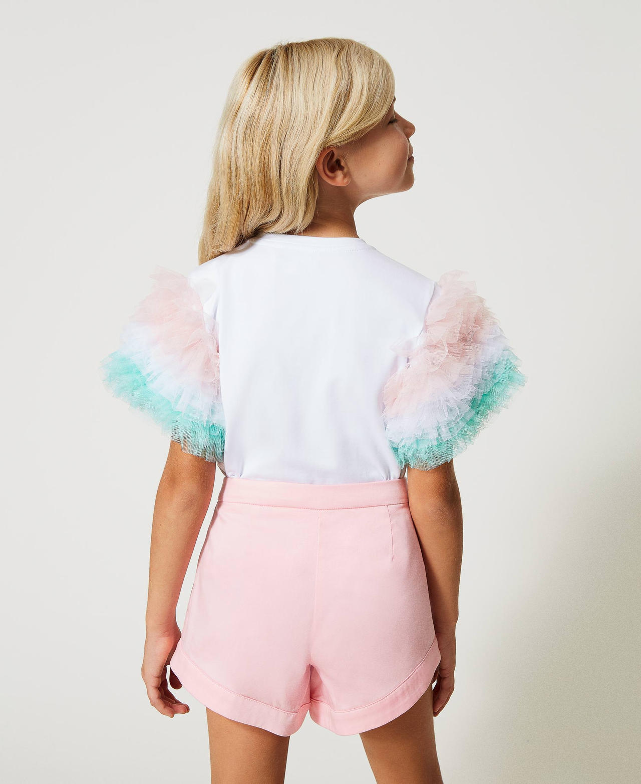 Shorts with pleats Pastel Pink Child 231GJ2013-03