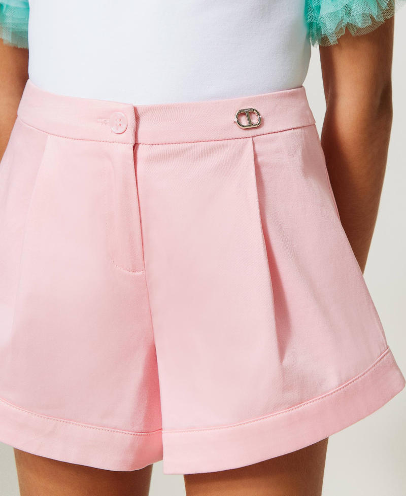 Shorts with pleats Pastel Pink Girl 231GJ2013-04