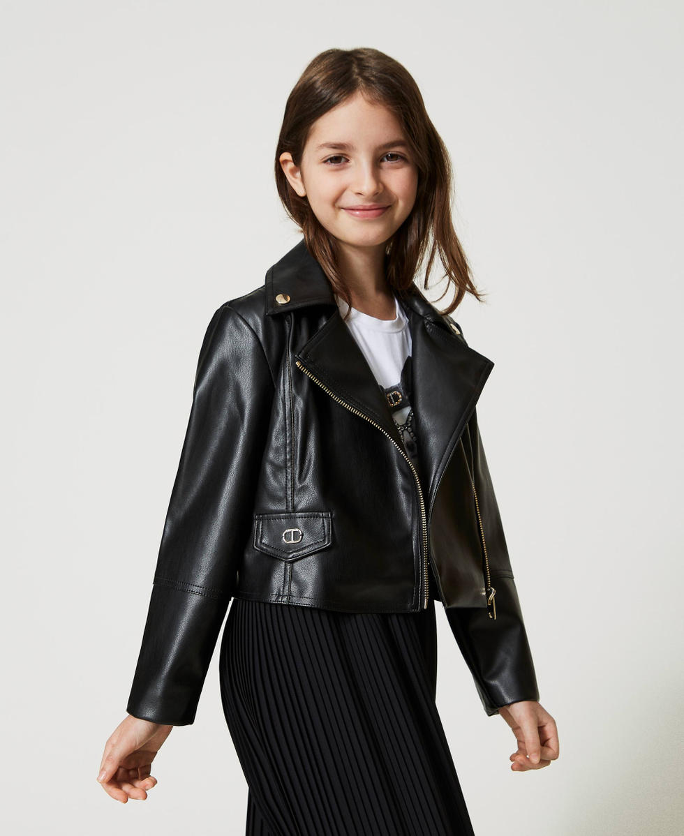 Pink and black leather jacket online