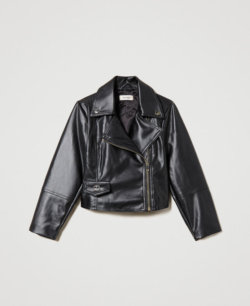 Leather-like biker jacket Pastel Pink Girl 231GJ2020-0S