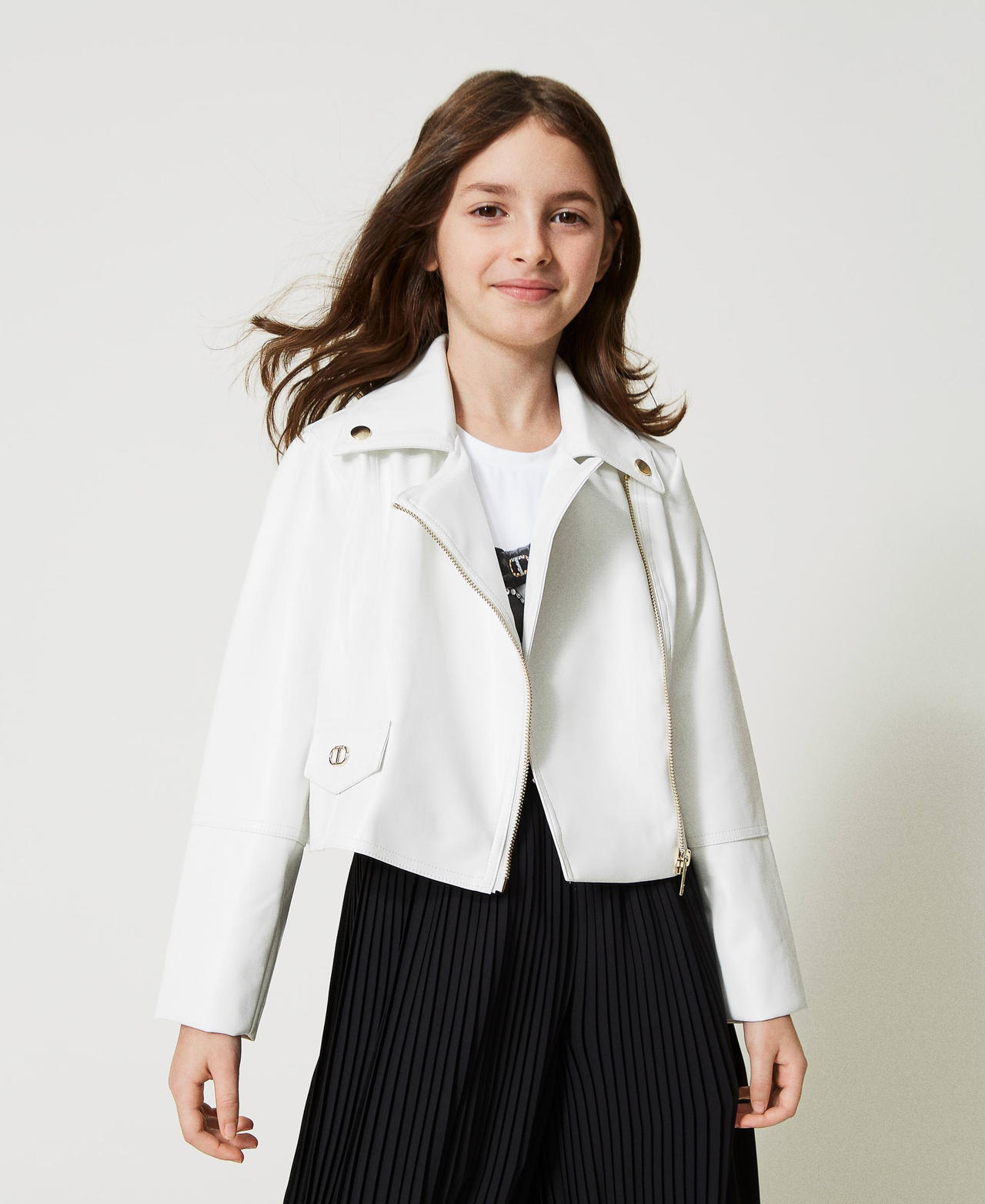 White leather jacket girls sale