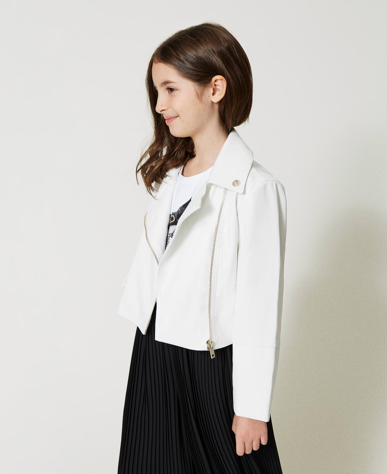Giacca Con Chiodi Donna In Finta Pelle - Taglie Grandi, Taglio Aderente, Foderata, Moda Avvitato