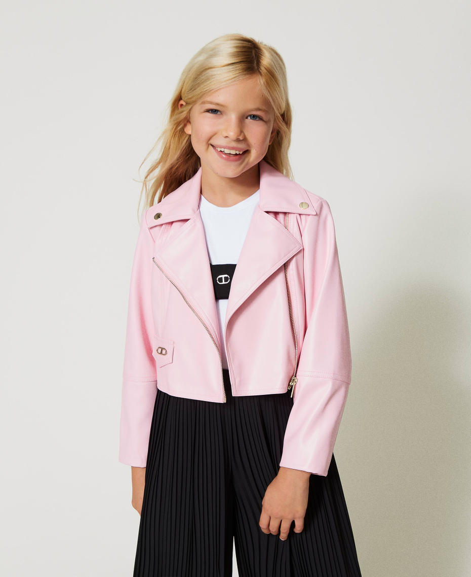 Perfecto effet cuir Fille, Rose | TWINSET Milano