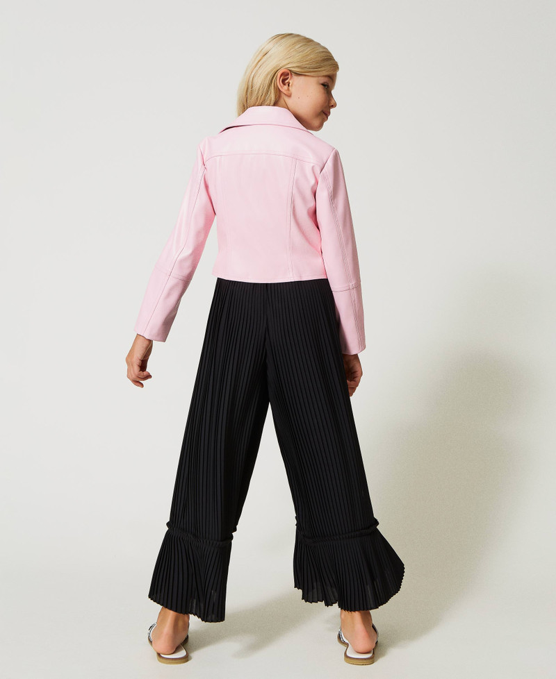 Giacca in pelle da donna in stile biker cognac rose garden