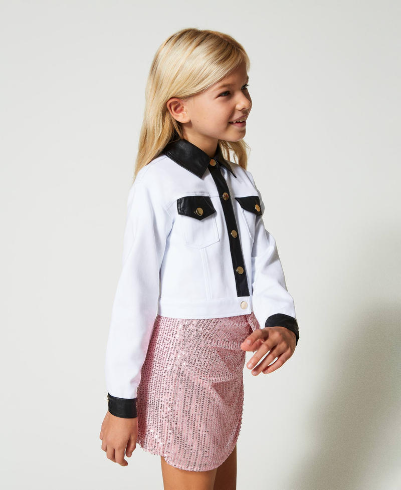 Giacca con dettagli effetto pelle