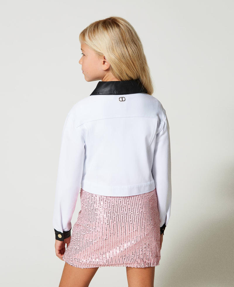 Giacca con dettagli effetto pelle