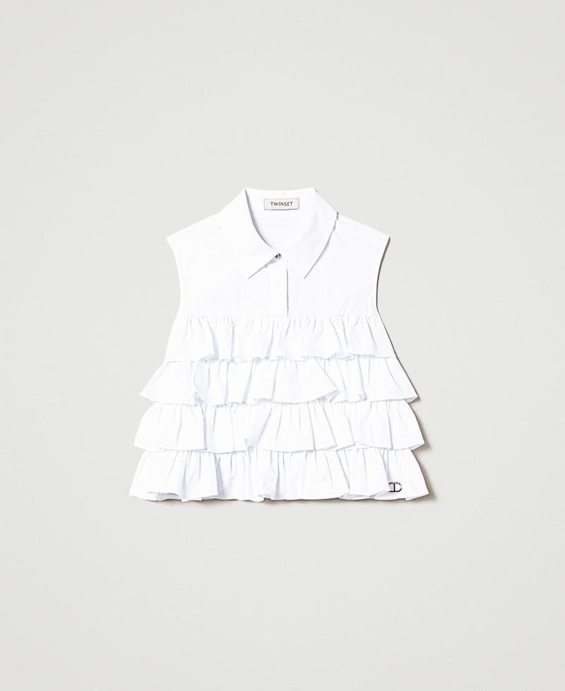 Poplin top with flounces