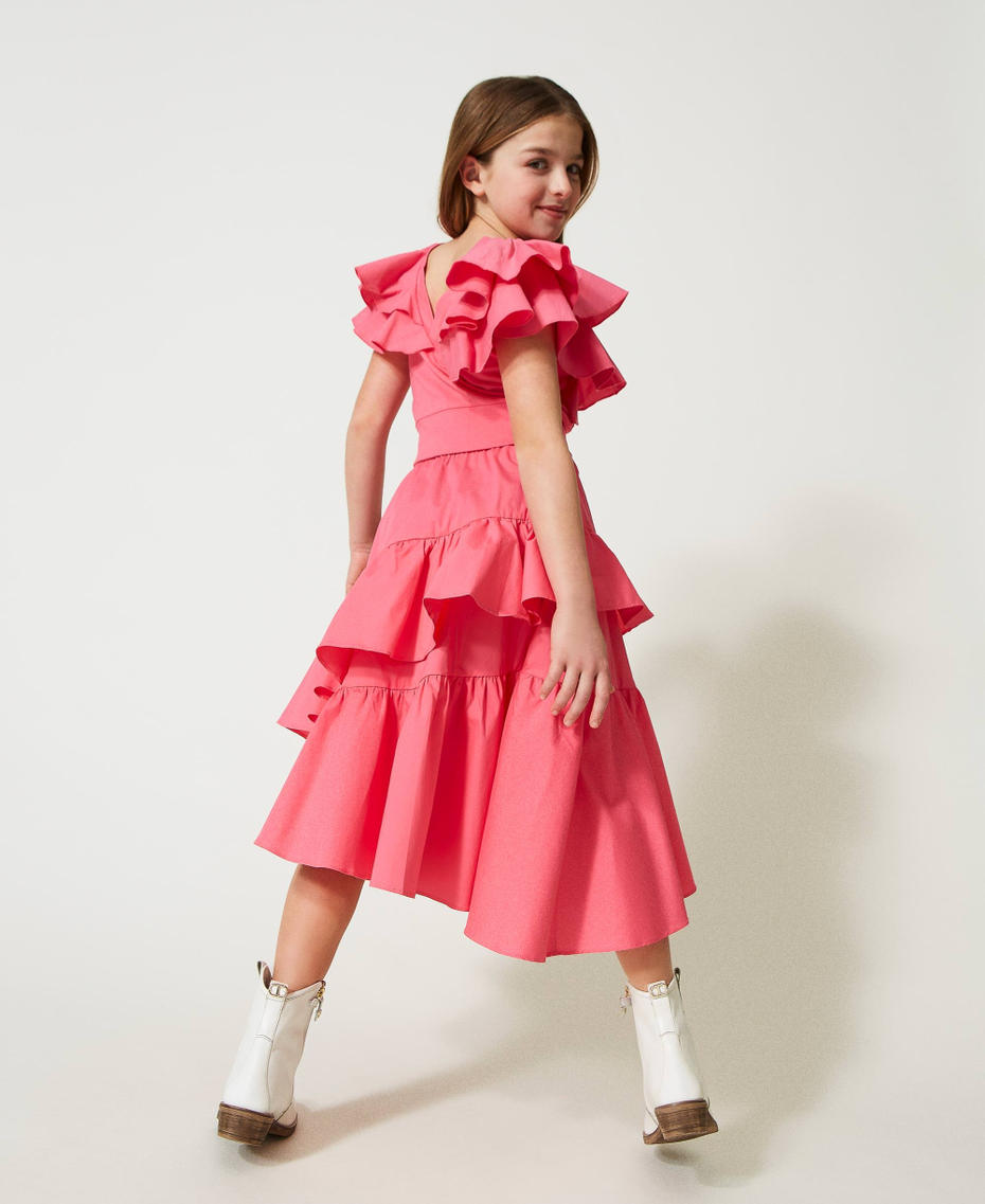 Poplin skirt with flounces