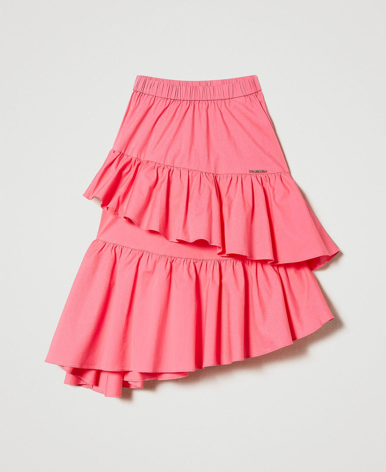 Poplin skirt with flounces