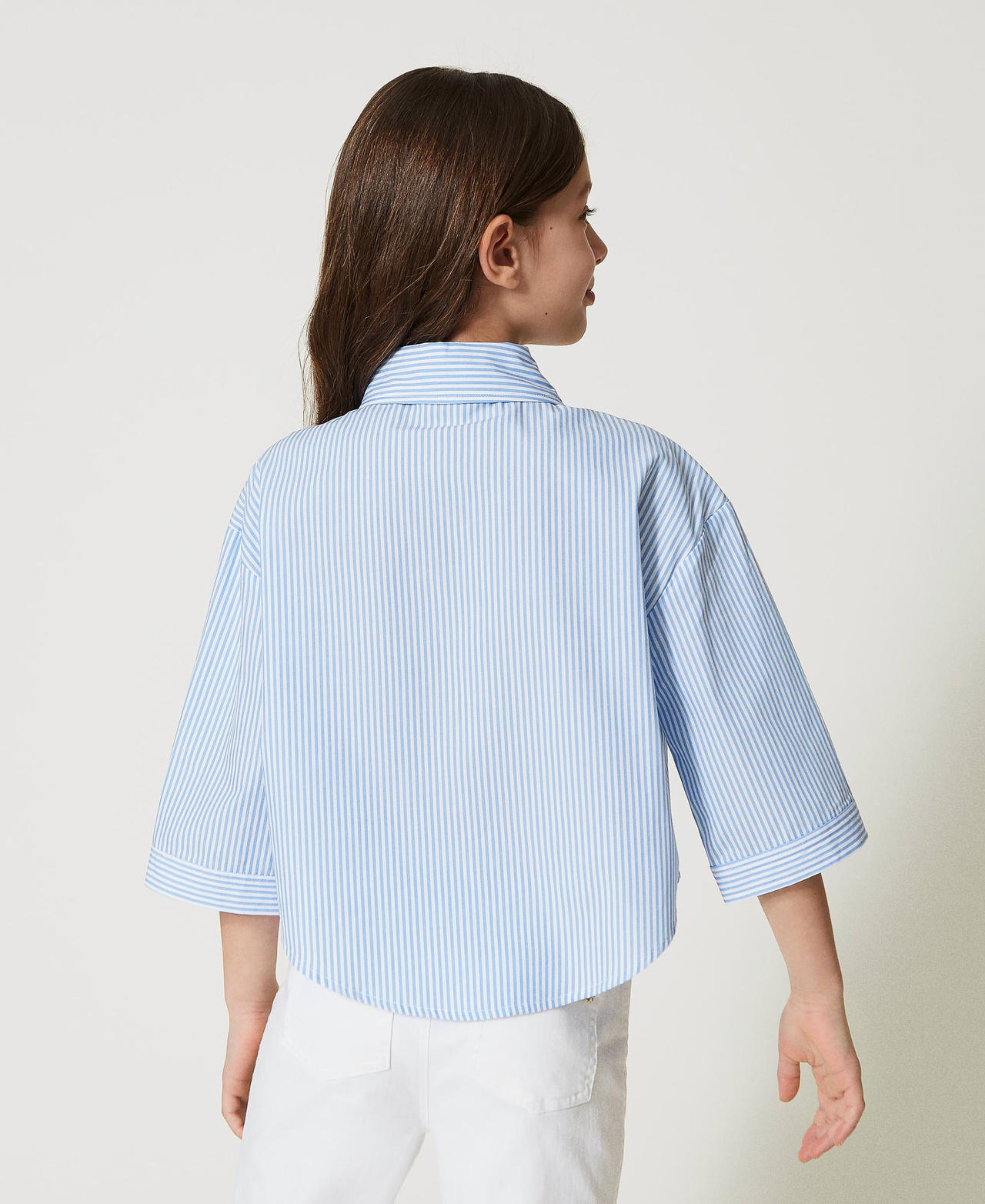 Camicia over in popeline a righe