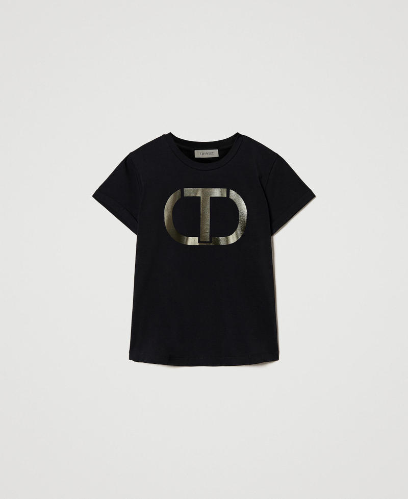 T-shirt with laminated Oval T logo