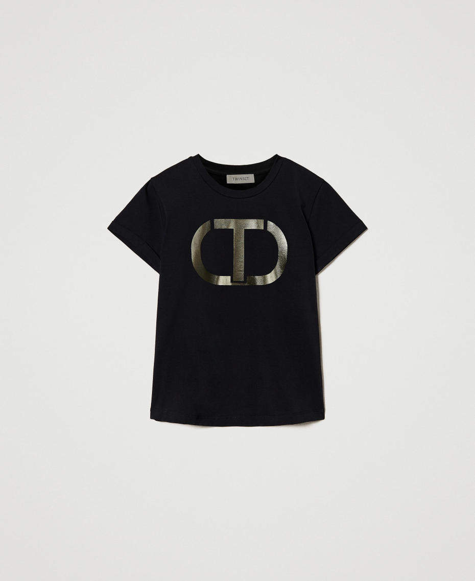 T-shirt with laminated Oval T logo