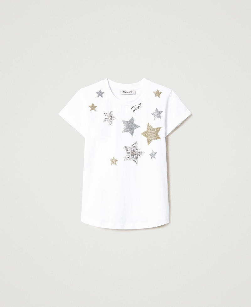 Camiseta con estampado de estrellas de glitter