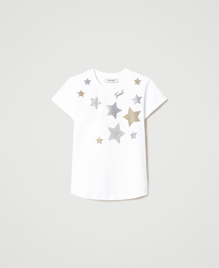T-shirt with glitter star print Meringue Girl 231GJ2065-0S