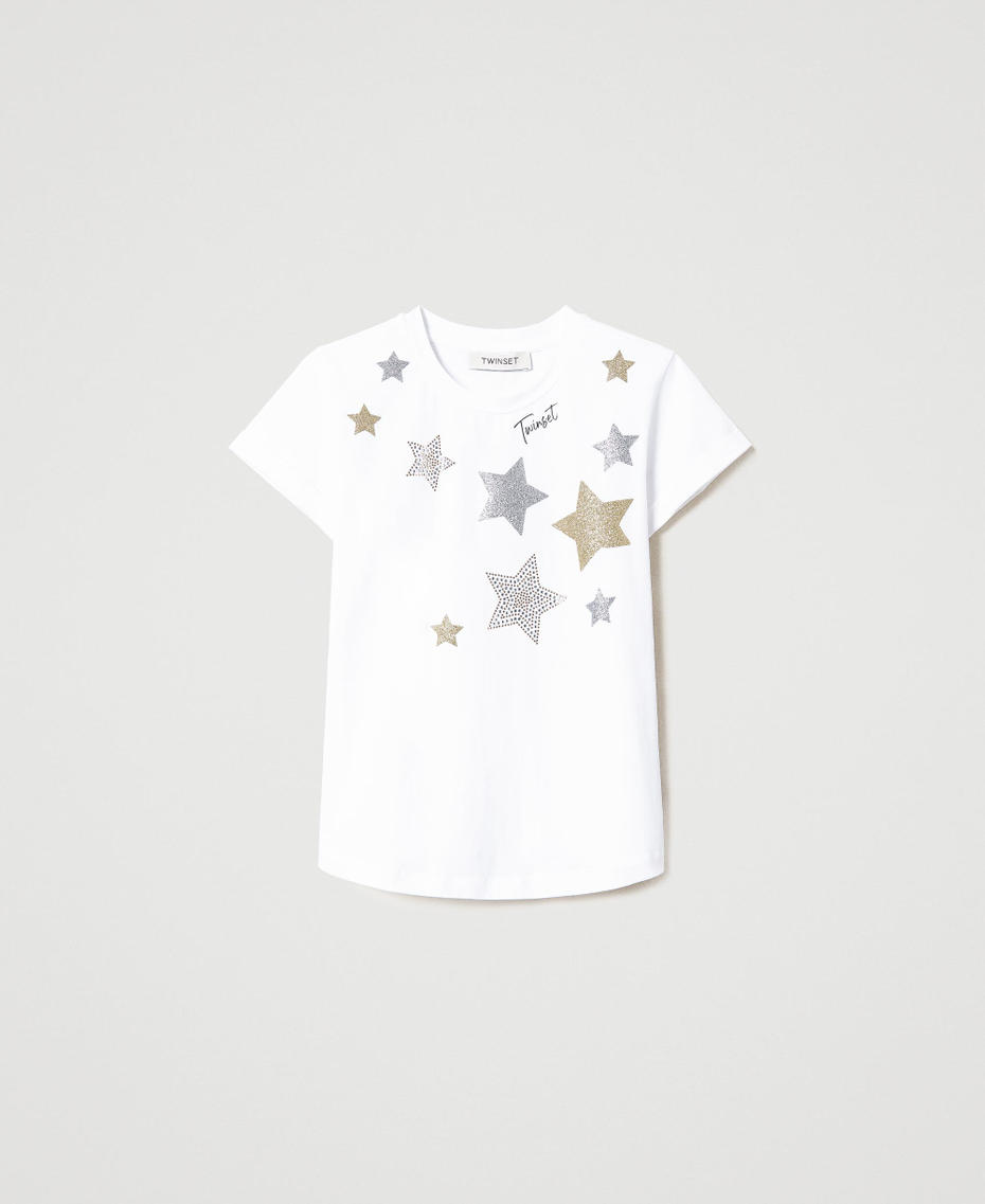 Camiseta con estampado de estrellas de glitter