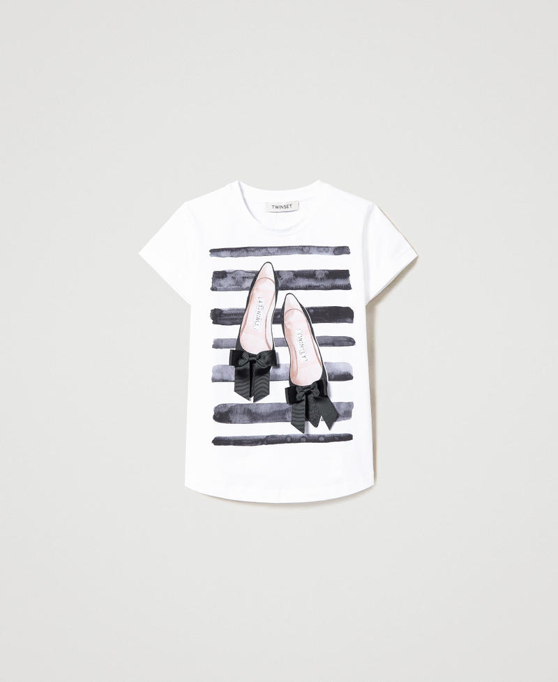 T-shirt with striped print and bow Meringue Girl 231GJ2066-0S