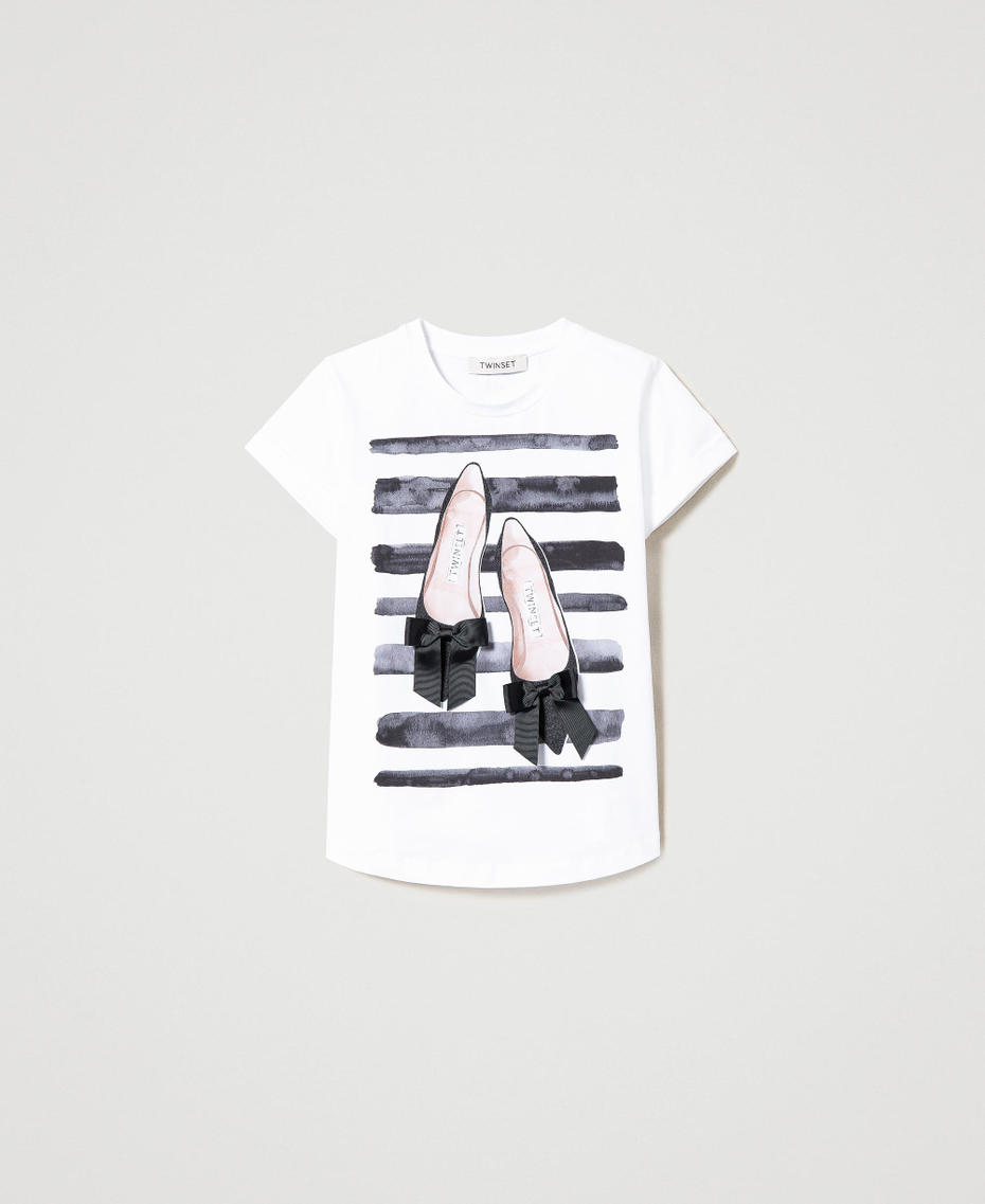 T-shirt with striped print and bow Meringue Girl 231GJ2066-0S