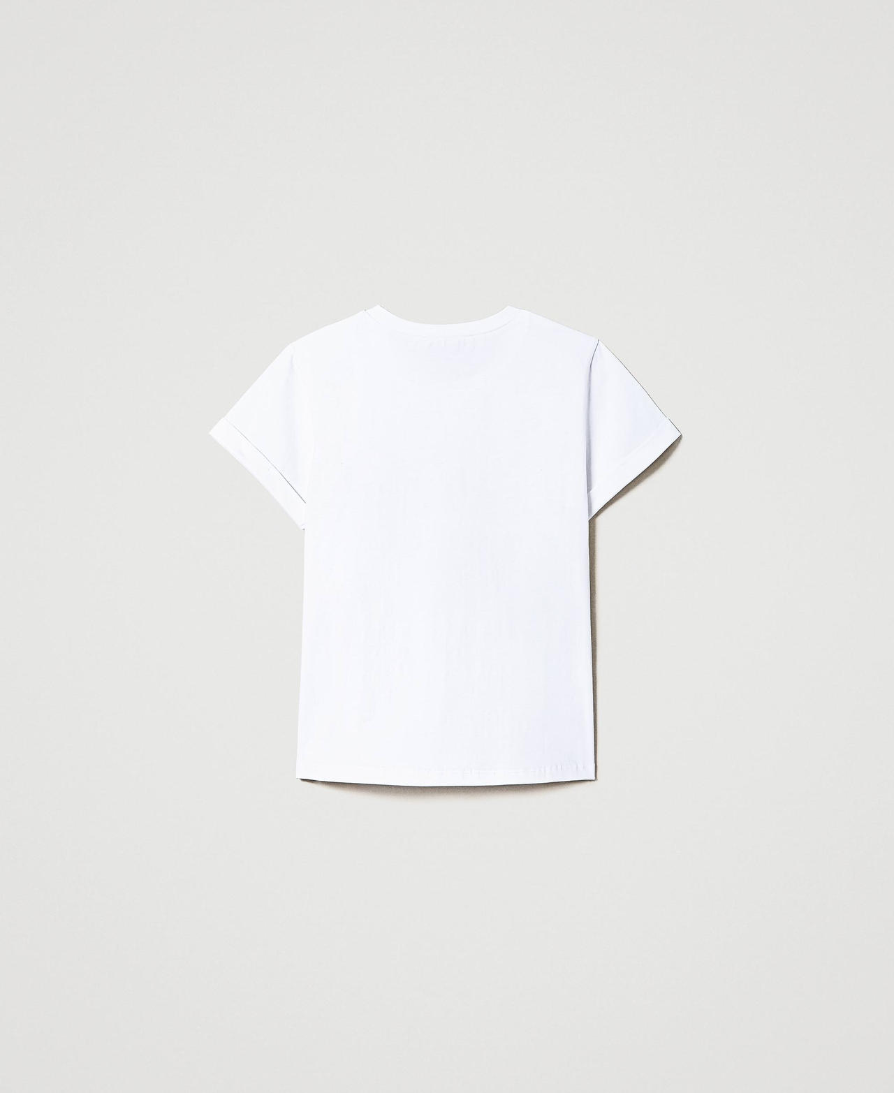 T-shirt avec inscription imprimée et strass