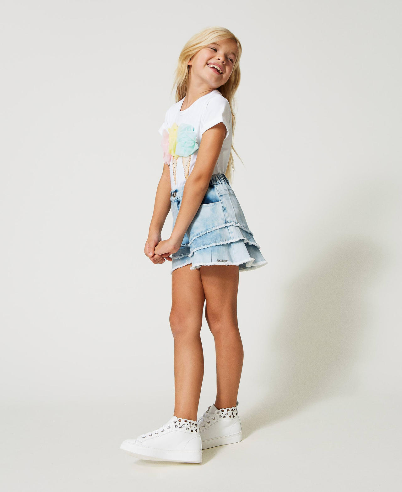 T-shirt with print and tulle Meringue Girl 231GJ206C_00366_02