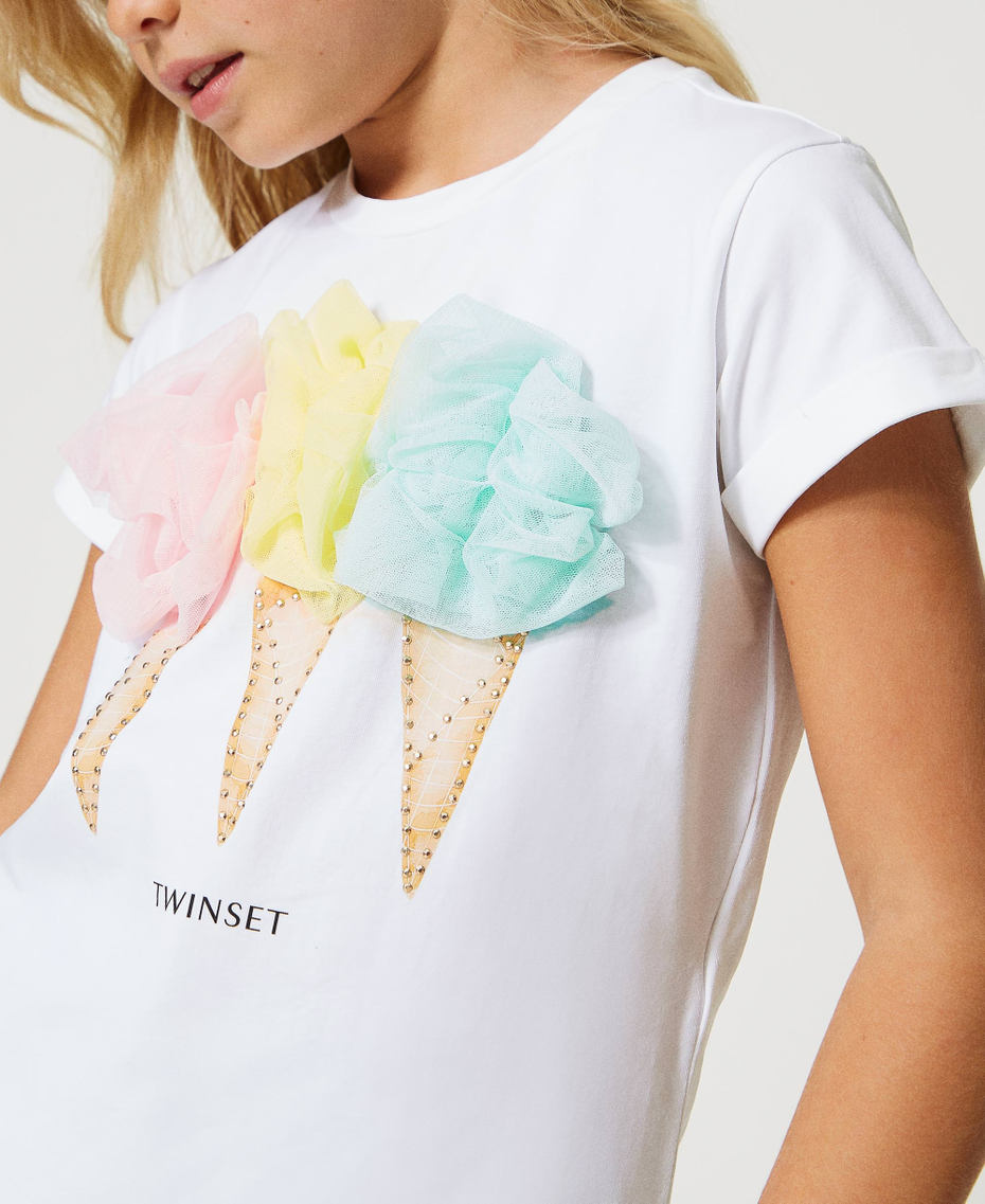 T-shirt with print and tulle Meringue Girl 231GJ206C_00366_04
