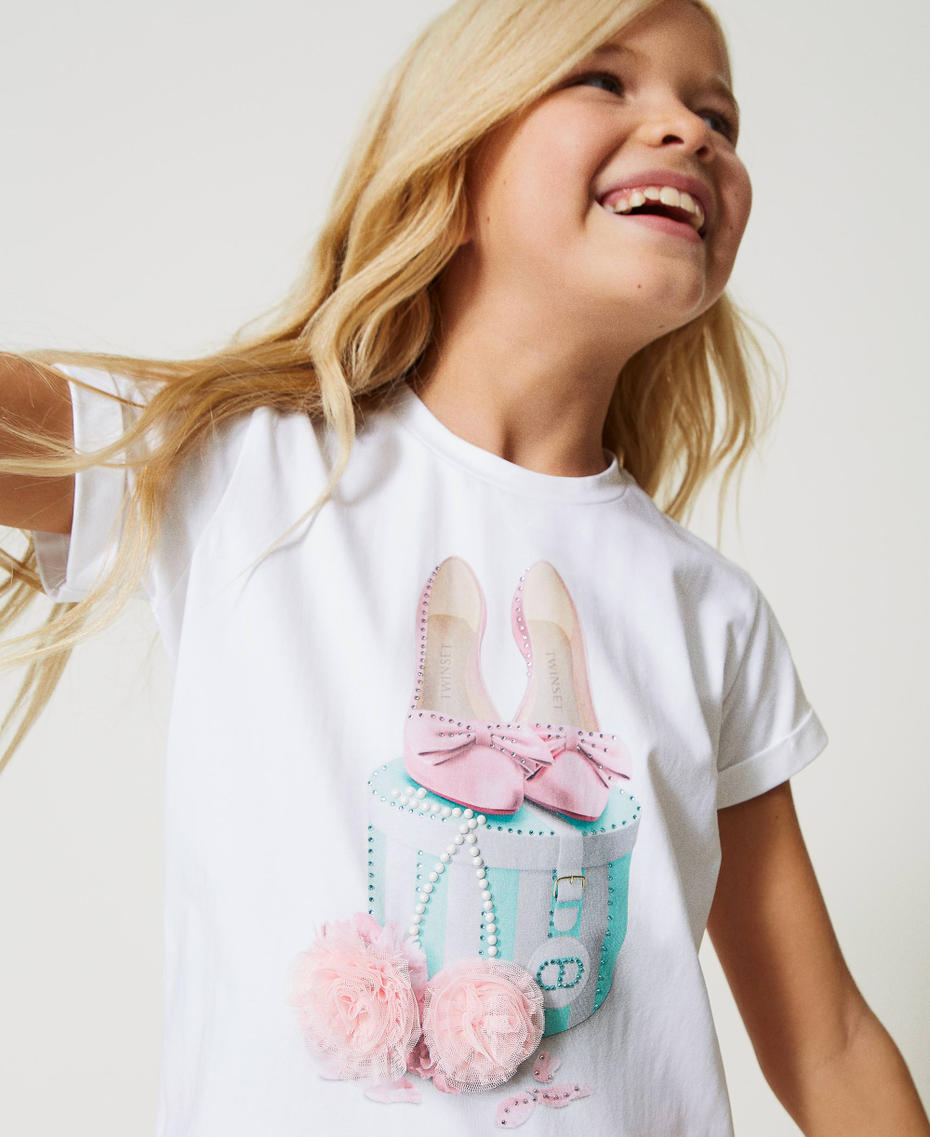 T-shirt with print and pompom Meringue Girl 231GJ206H-01