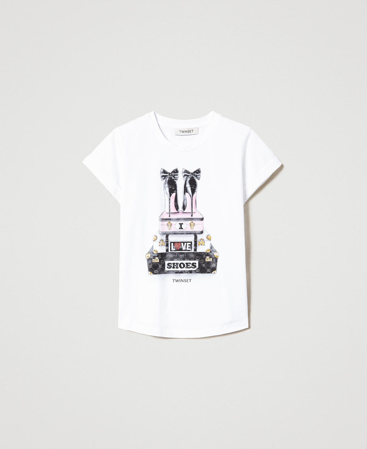 T-shirt avec imprim&eacute; et strass