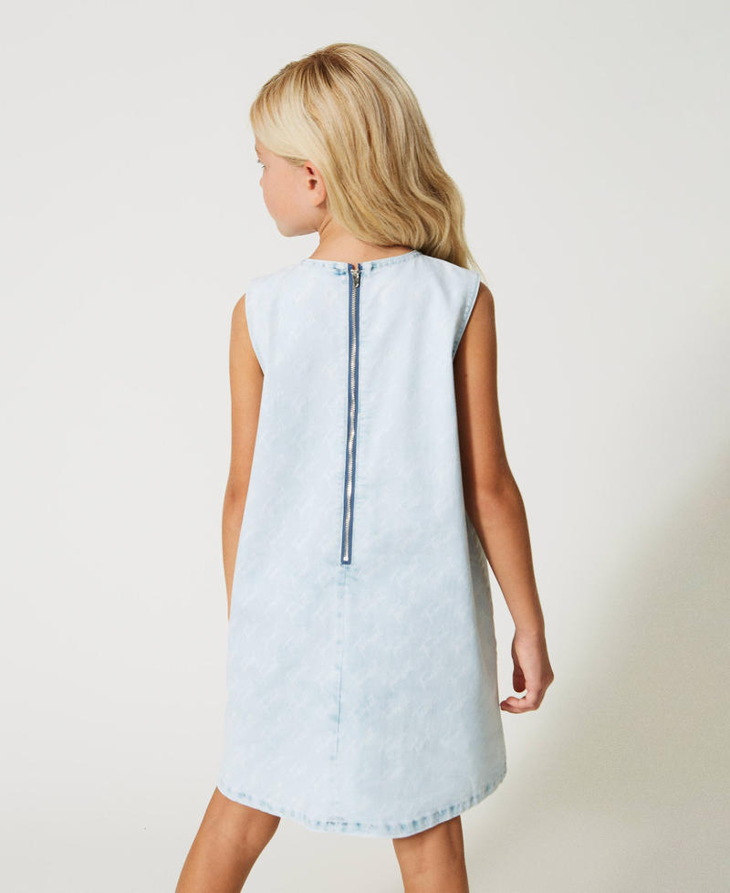 Robe courte en jean avec logo imprimé
