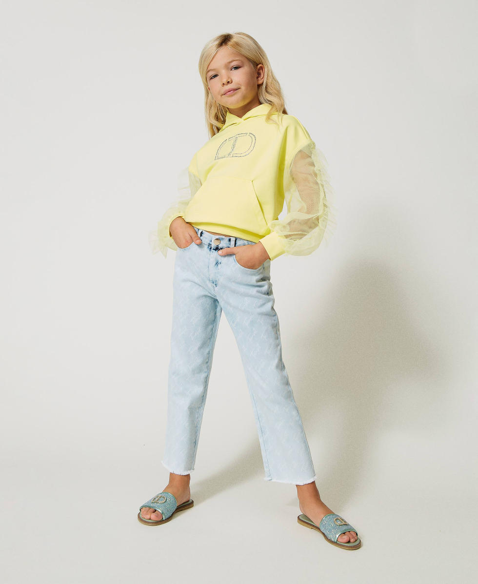 Vaqueros con cinco bolsillos y estampado de logotipo