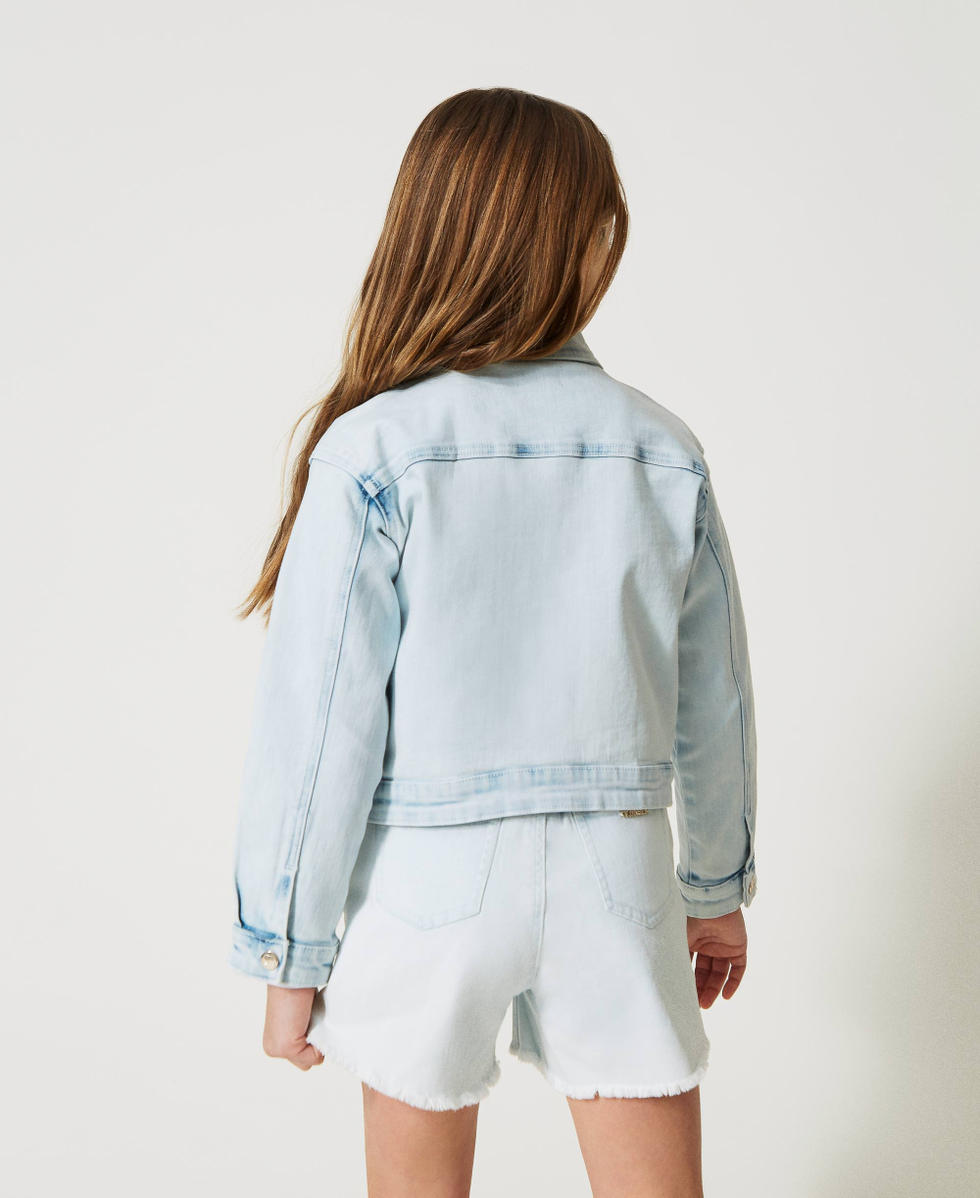 Giubbino jeans bambina con strass on sale