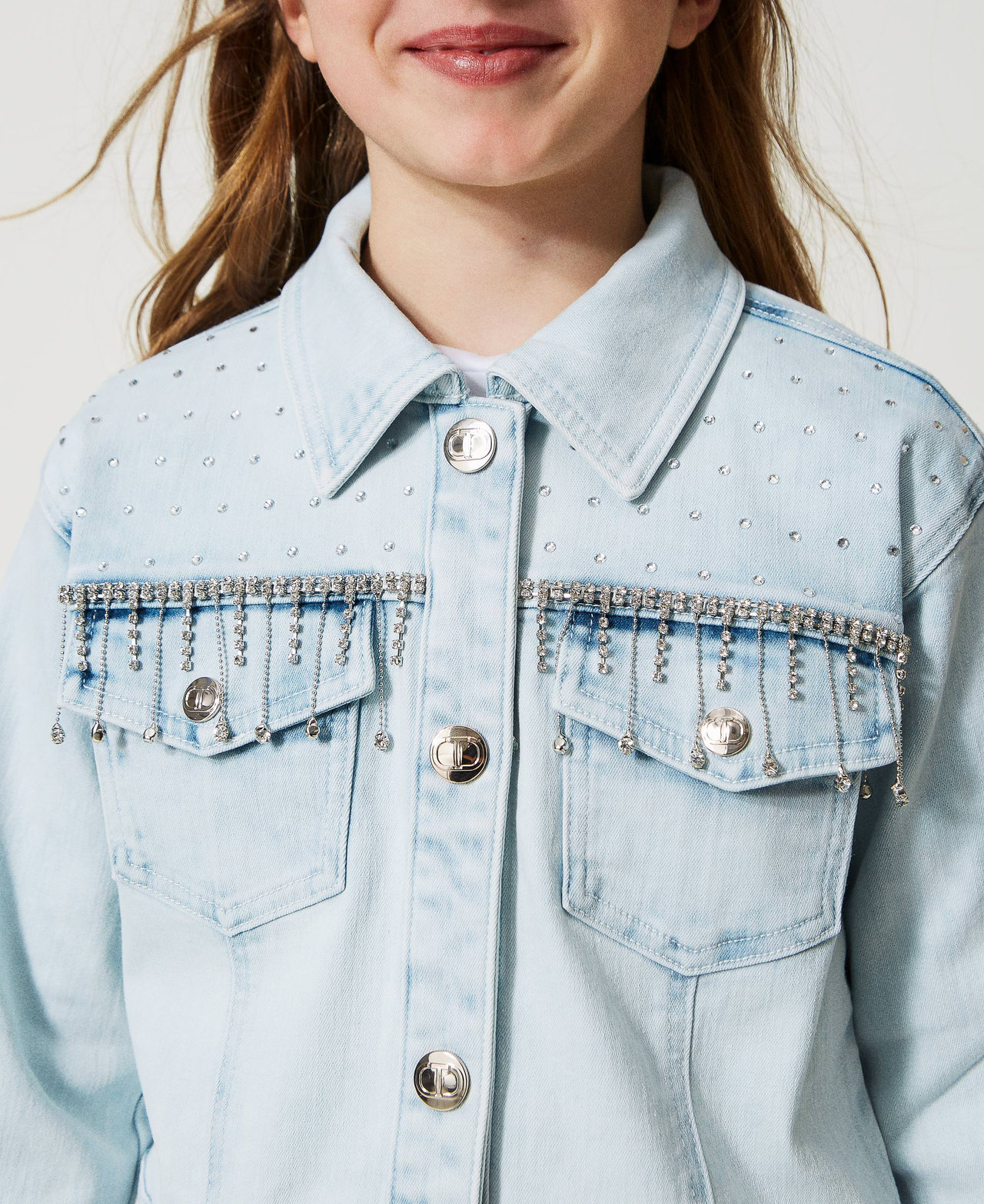 Light blue denim discount jacket for girls