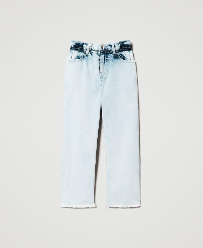 Jeans a vita alta paper bag con elastico