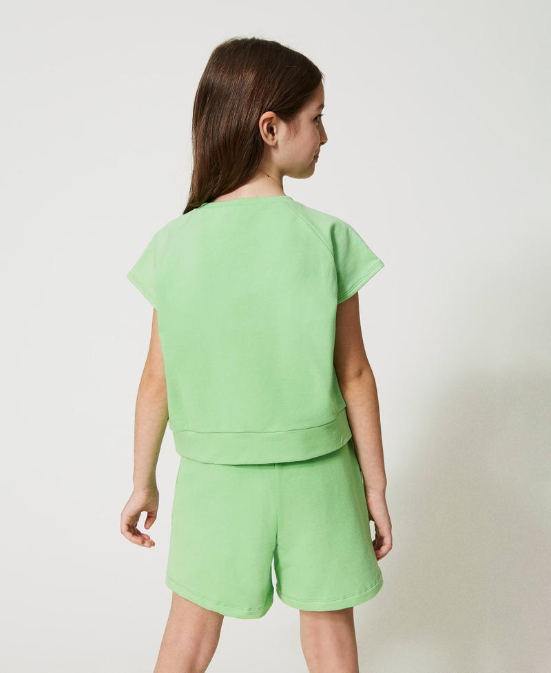 Logo-Top und Sweatshorts Mädchen, Grün | TWINSET Milano