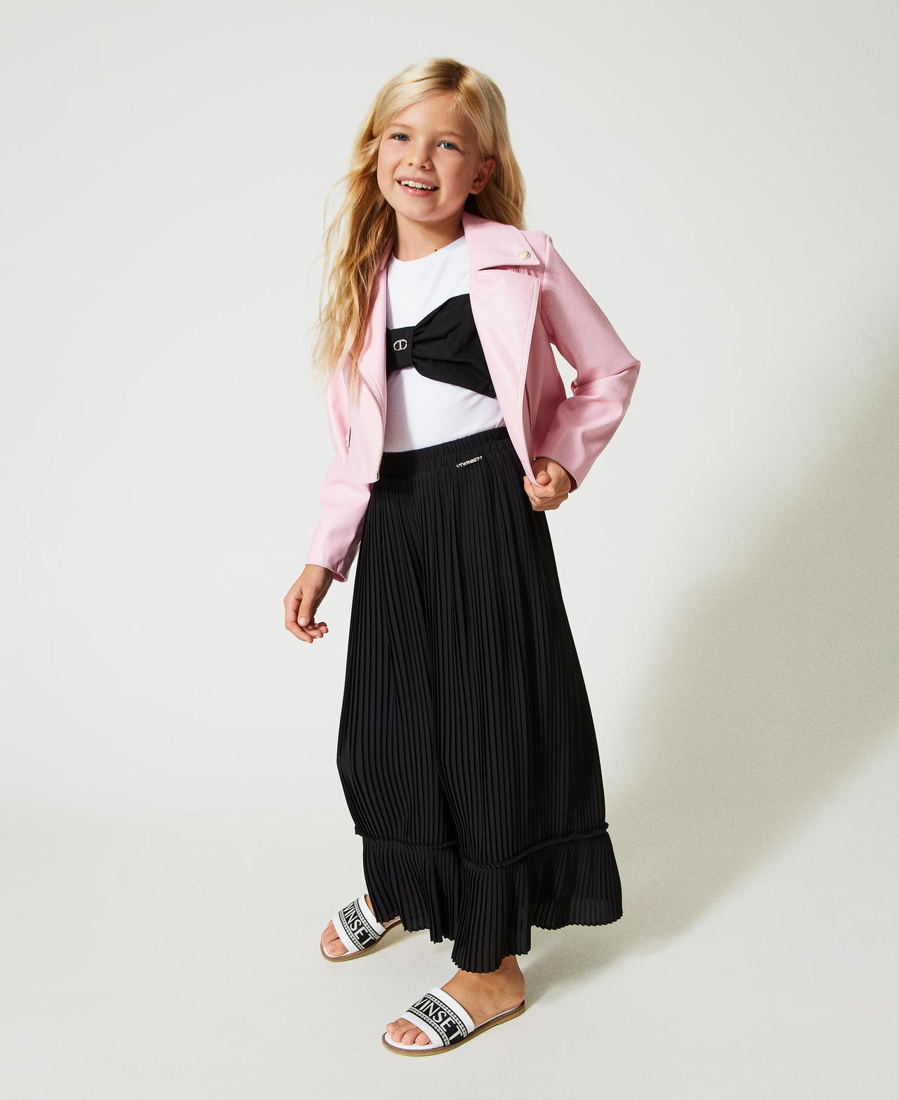 Pantalon palazzo en crêpe georgette