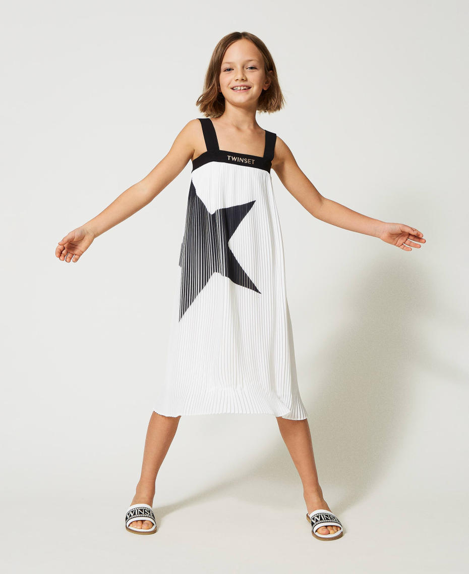 Pleated georgette skirt-dress