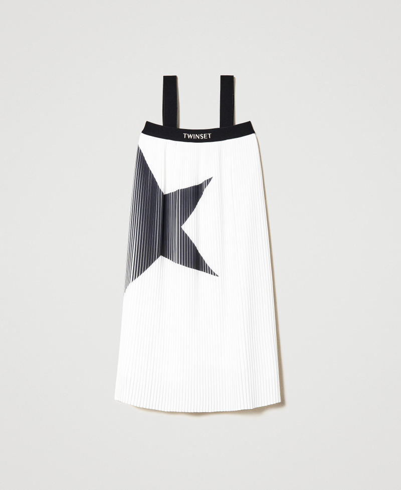 Pleated georgette skirt-dress Two-tone Meringue / Black Child 231GJ213C-0S