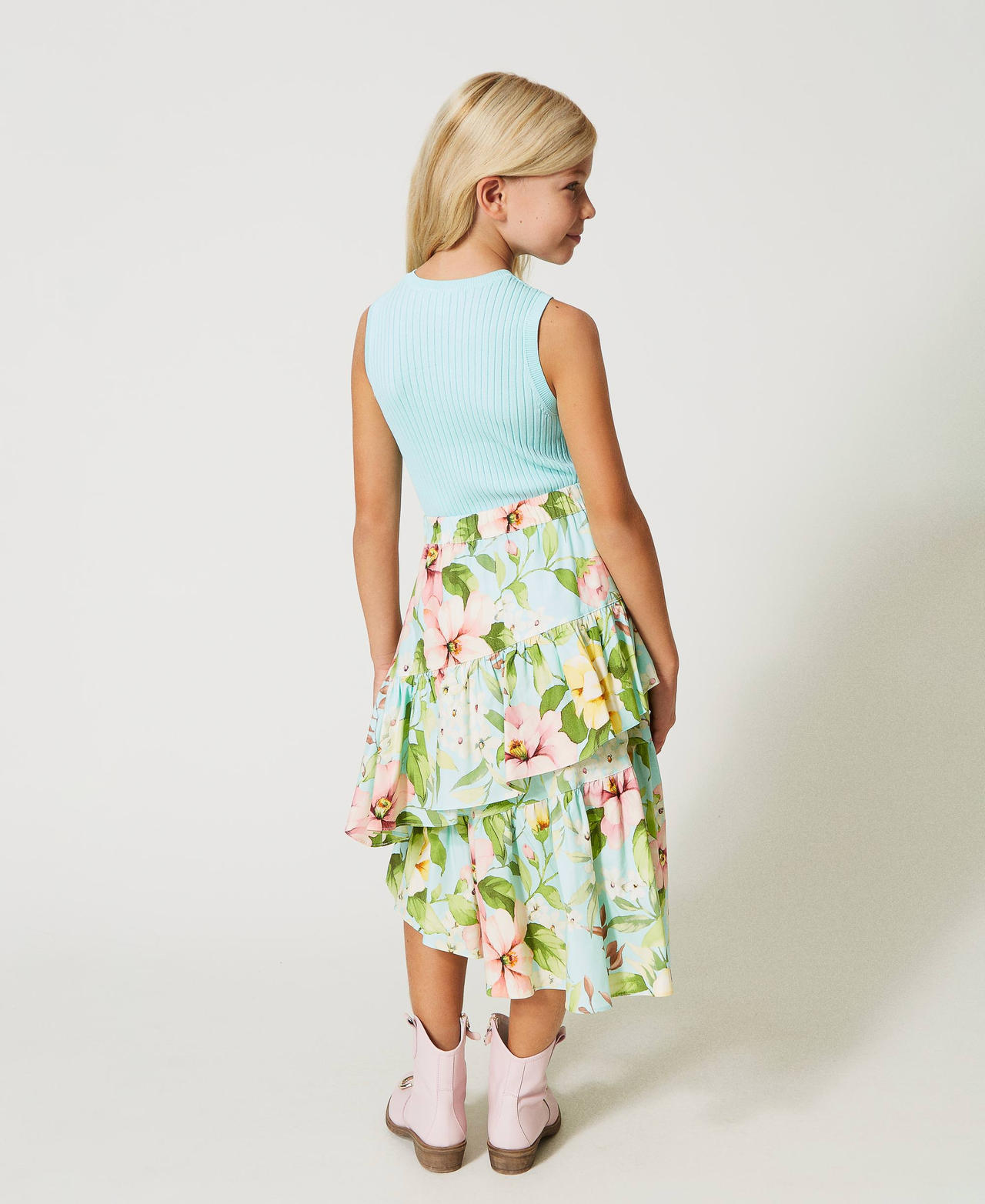 Gonna lunga in popeline a fiori