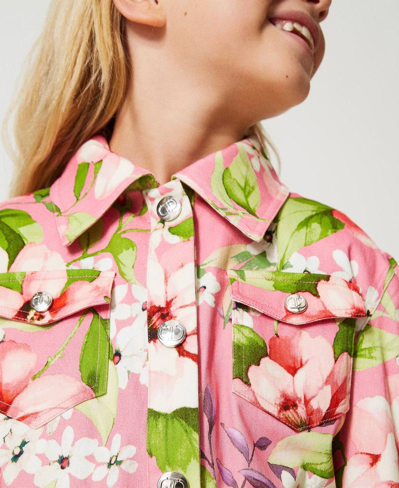 Bull jacket with floral print