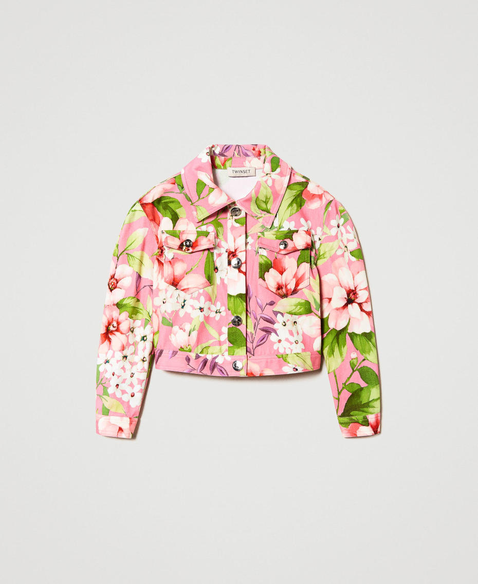 Bull jacket with floral print Geranium Spring Print Child 231GJ2170-0S