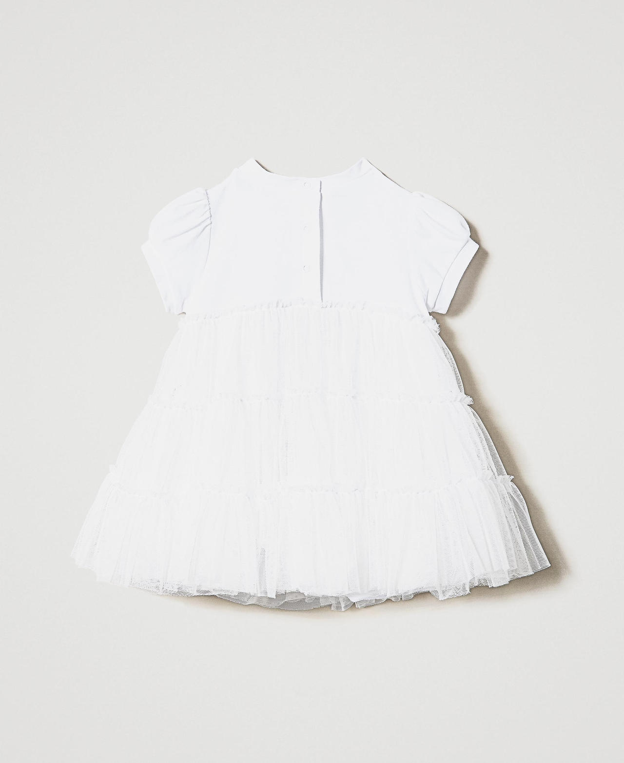 Dress with tulle flounces