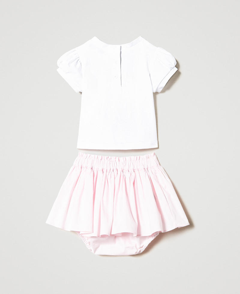 T-shirt with print and poplin shorts Love You Child 231GJ2E93-0S