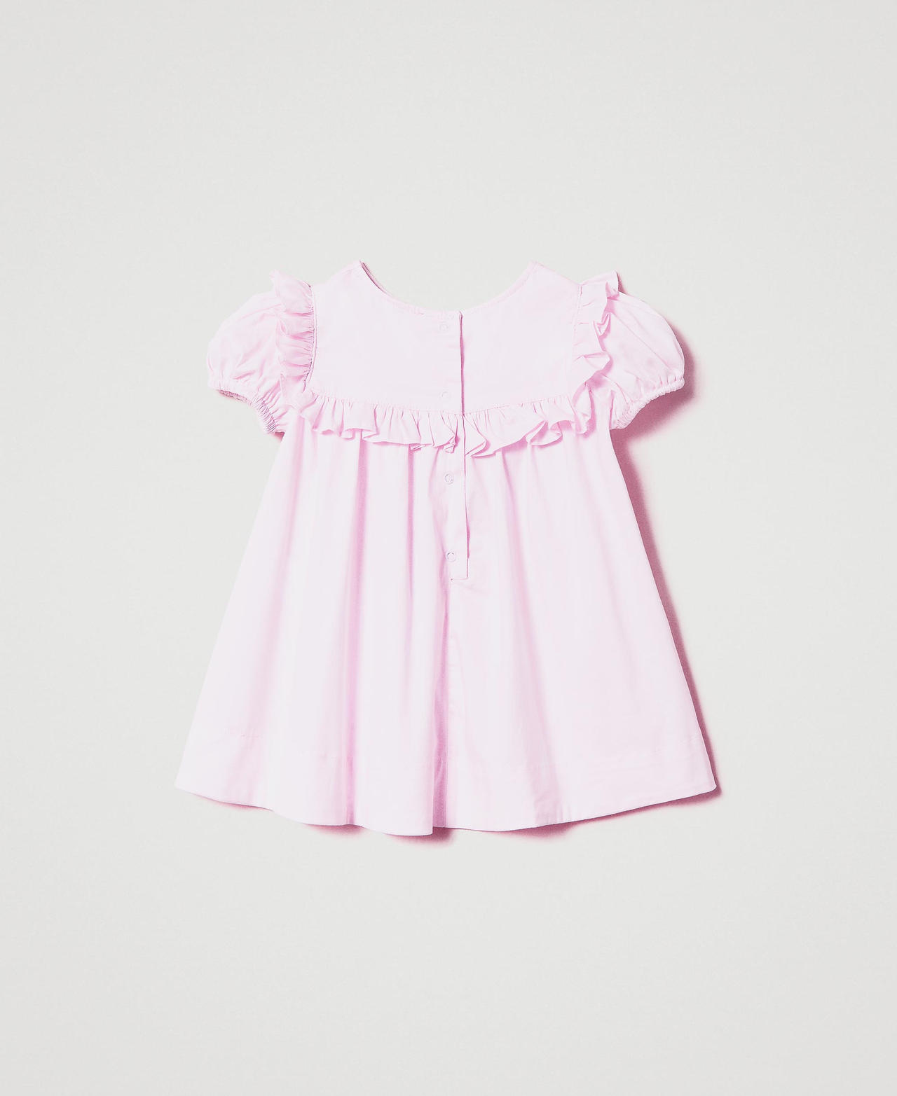 Kleid aus Popeline mit Logo Pastellrosa Mädchen 231GJ2E94-0S