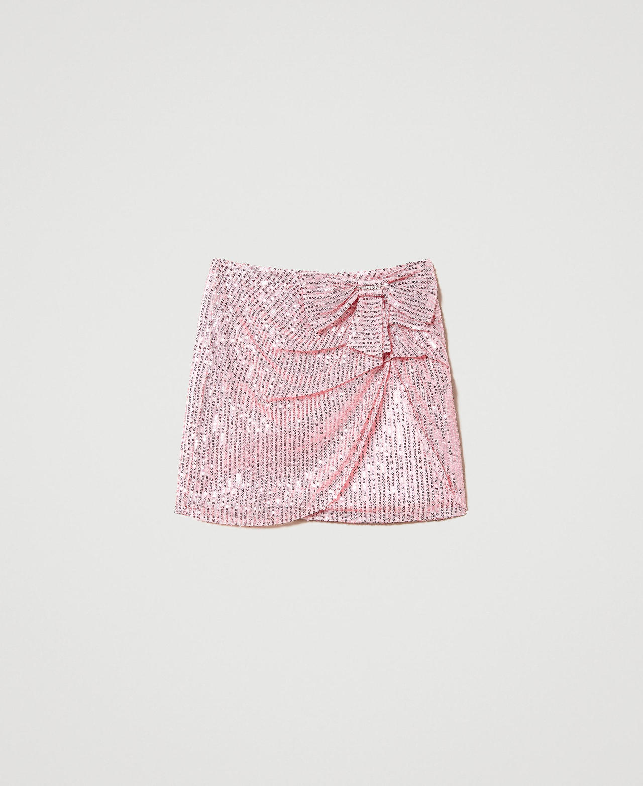 Full sequin draped skirt Pastel Pink Girl 231GJ2Q10_10375_0S