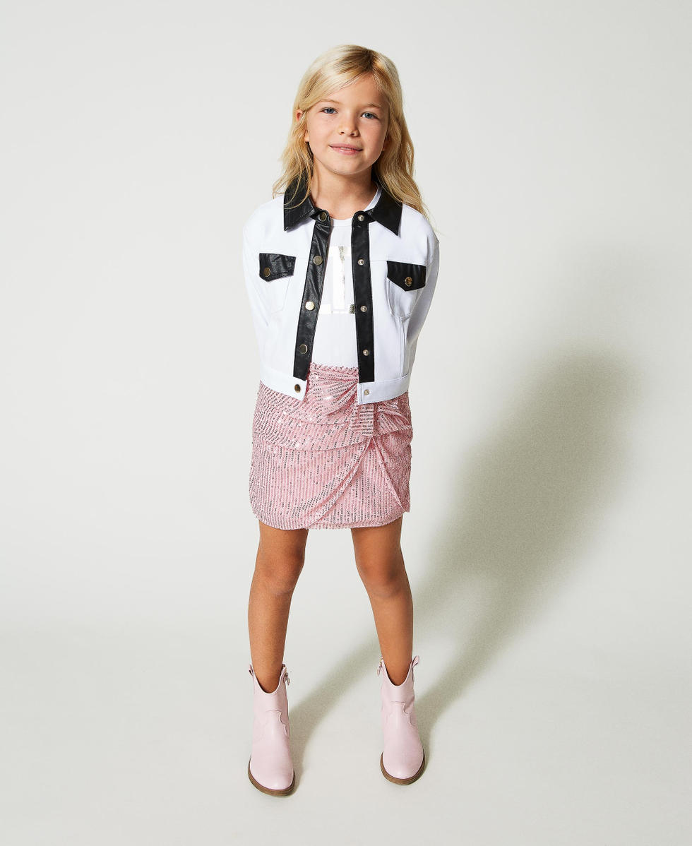 Paillettenrock mit Draperie