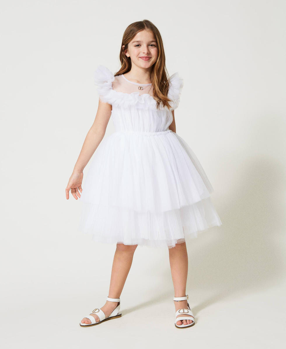 Abito tulle bianco top