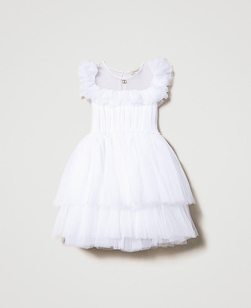 Short tulle dress with ruffles and flounces Meringue Girl 231GJ2Q31_00366_S0