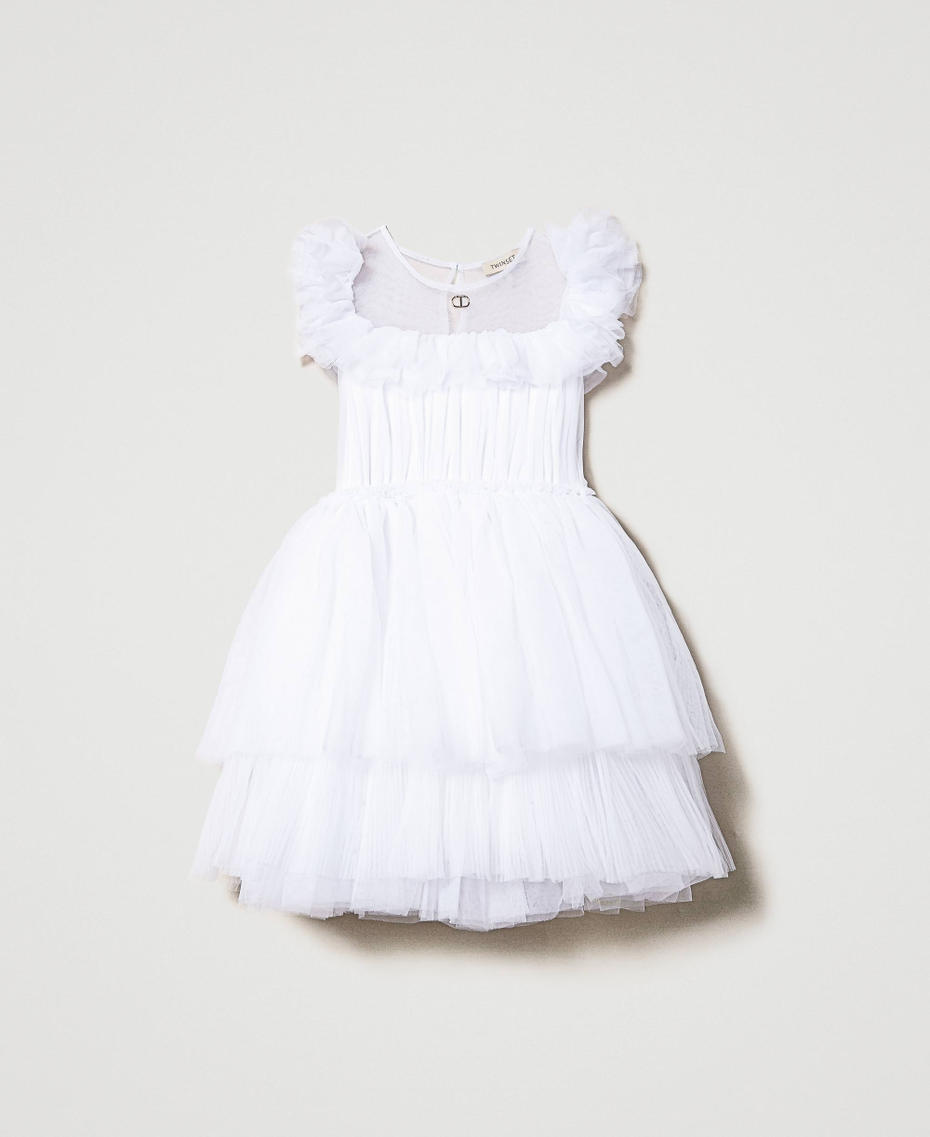 Short tulle dress with ruffles and flounces Meringue Girl 231GJ2Q31_00366_S0