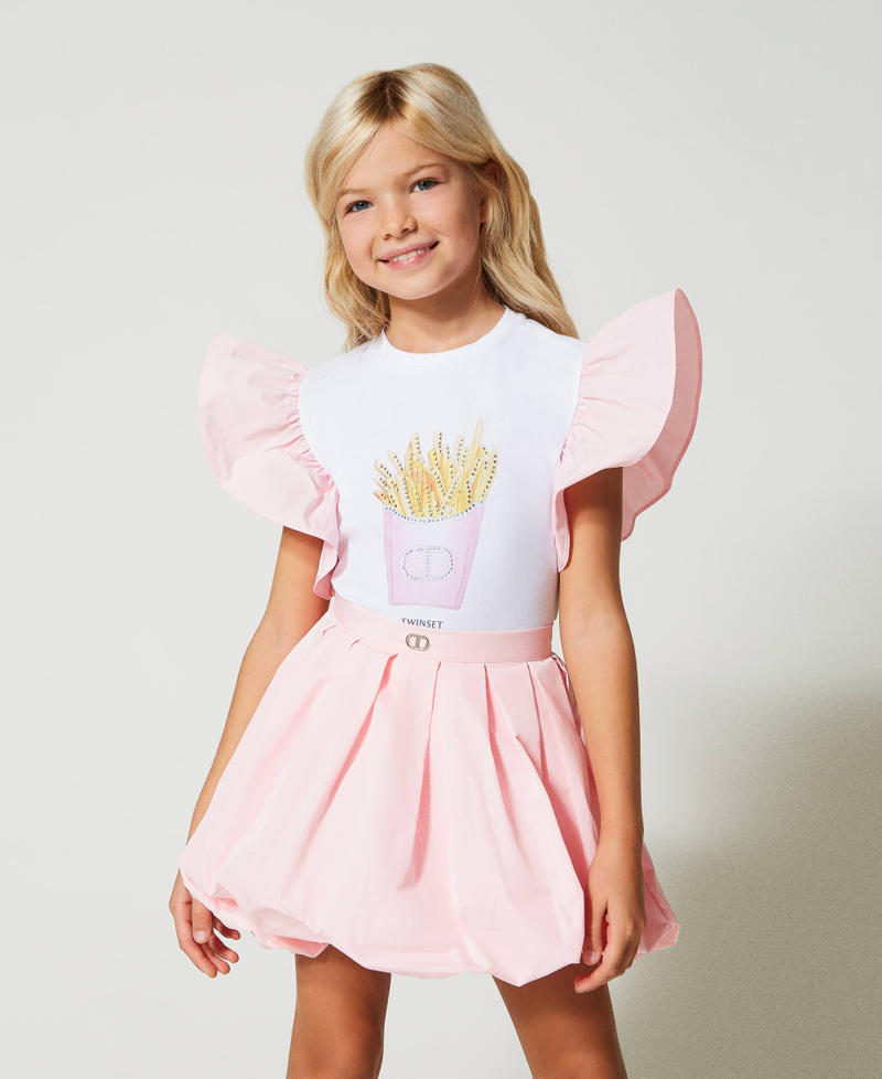 Taffeta balloon skirt Pastel Pink Child 231GJ2Q50-01